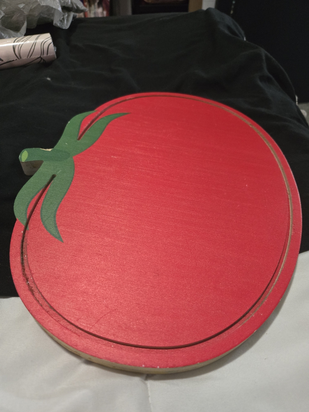 Home Holiday Red Tomato Wood Serving Board - Unbranded